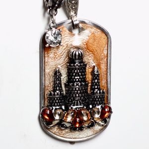 Mediaeval Castle Dog Tag Necklace
